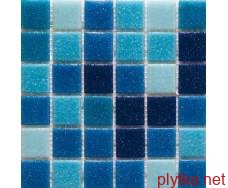 Мозаика R-MOS B3132333537 мікс блакитний 5 321х321 голубой 321x321x6 матовая микс